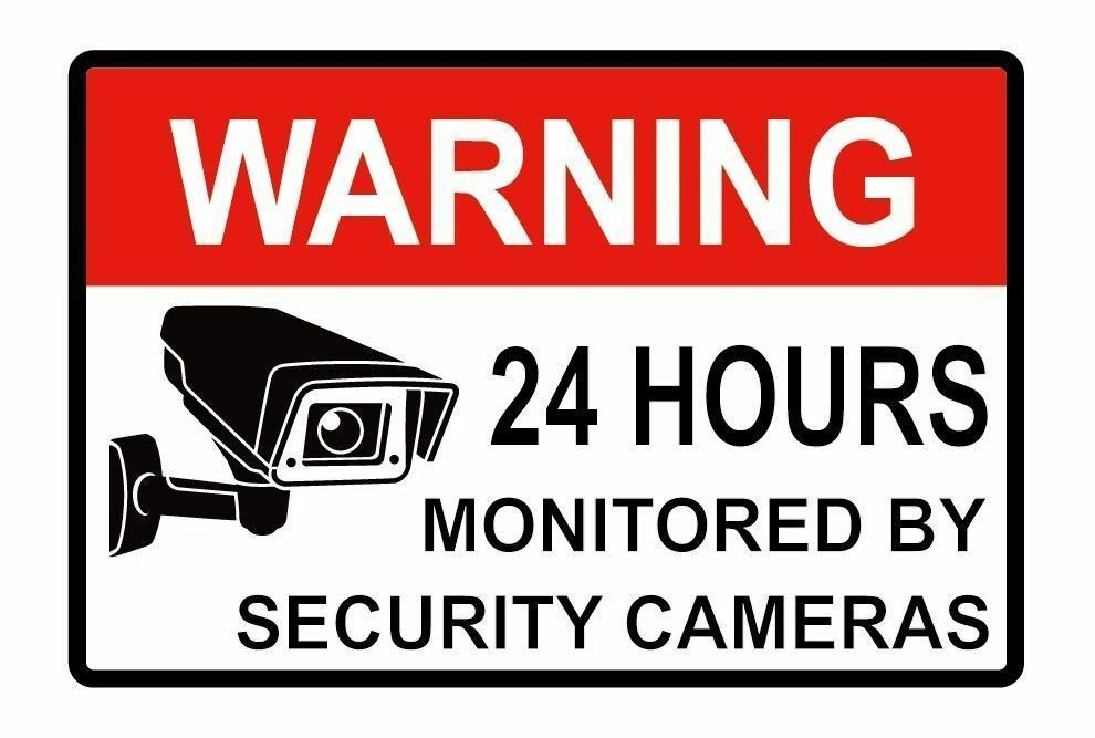 2PCS WARNING SIGNS 24 HOUR VIDEO SURVEILLANCE SECURITY SIGN CCTV 