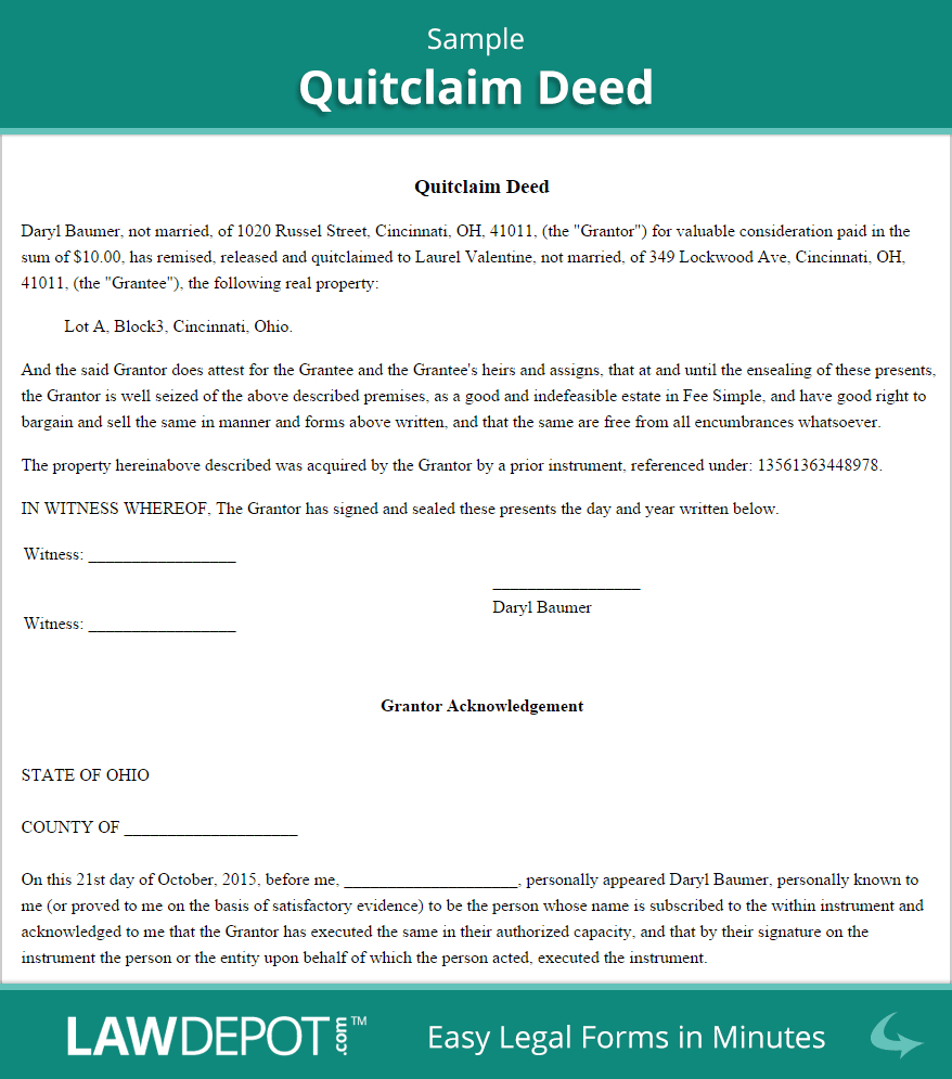 46 Free Quit Claim Deed Forms Templates Template Lab Free 