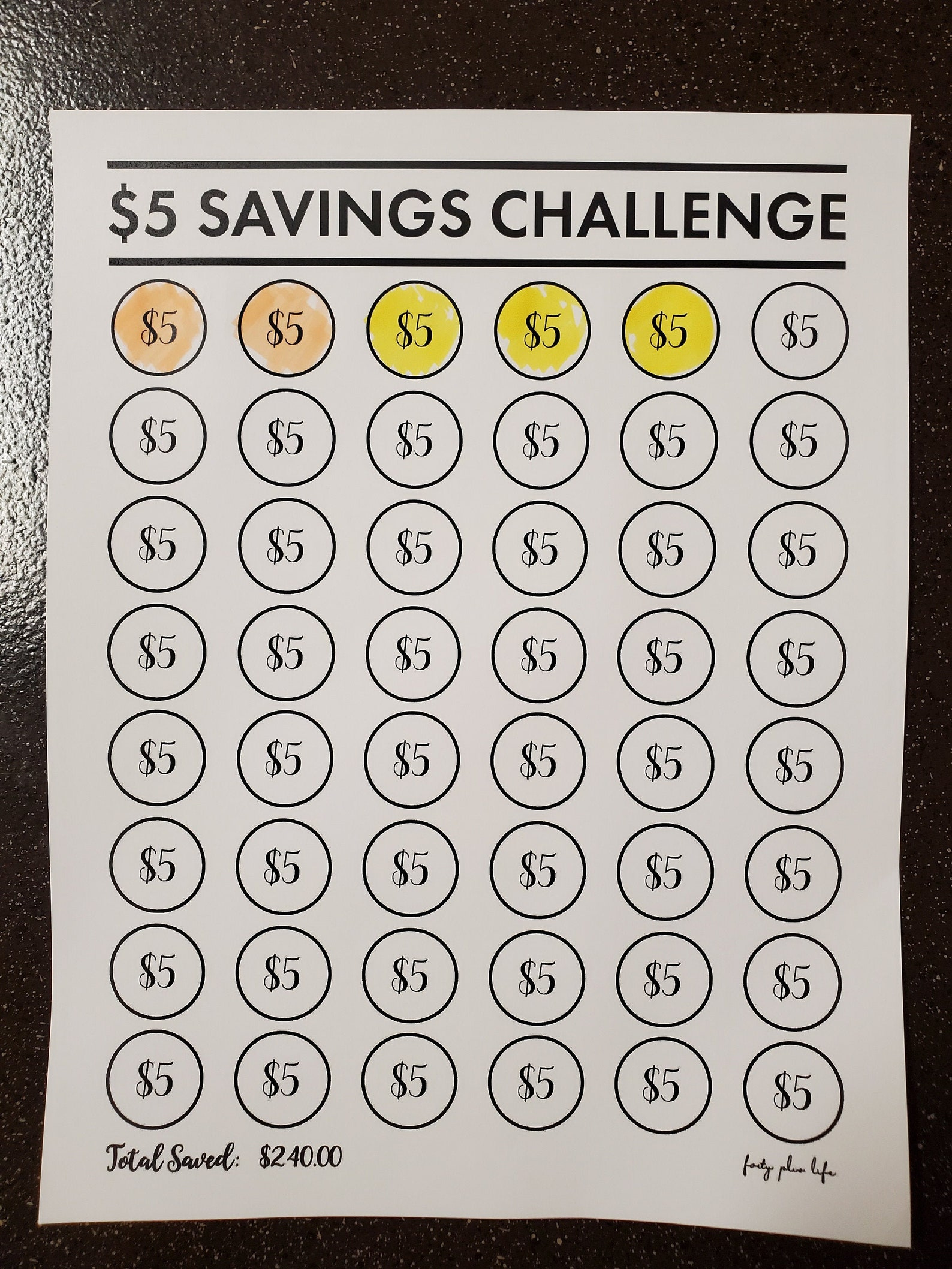 5 00 Savings Challenge Bundle Printable US Letter Size Etsy