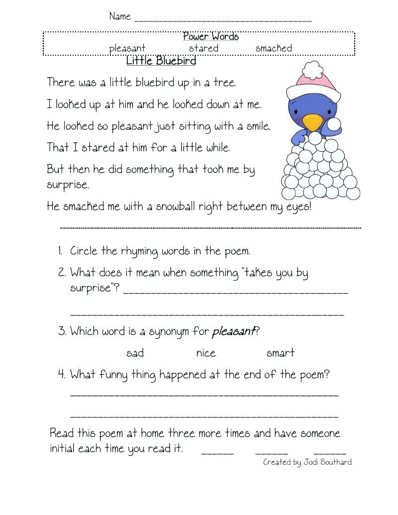 5Th Grade Worksheets Printable Reading Reading Comprehension Db excel