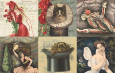 7 Free Creative Collage Sheet Printables For Decoupage Tissue Paper