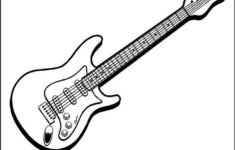 Bass Guitar Coloring Page Print For Acoustic Music Fans You Must Be