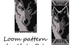 Beading Loom Pattern Bracelet Wolf Seed Bead Cuff Etsy