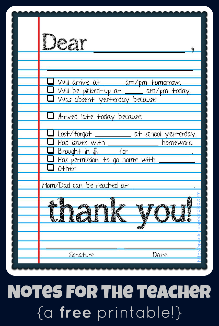 Download Parent Notes From Teachers Templates Jerry s Blog