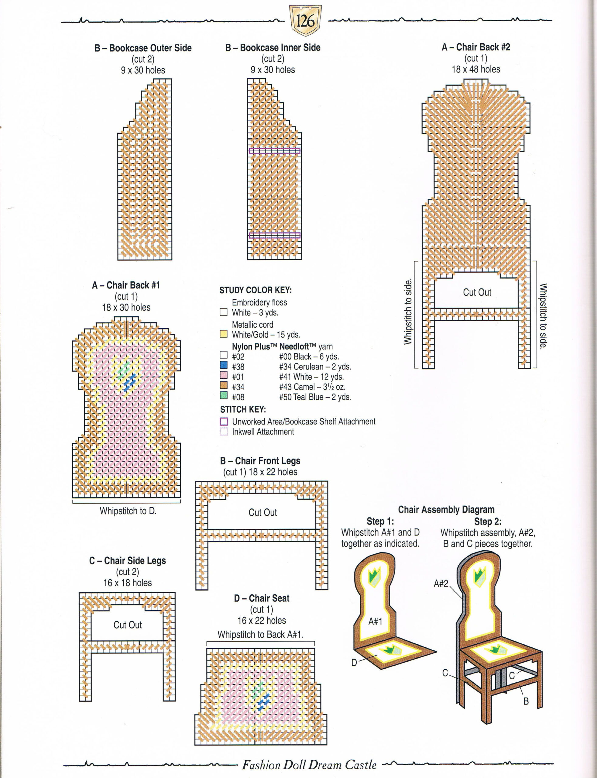 Dream Castle 114 Plastic Canvas Crafts Doll Furniture Patterns 