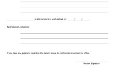 excuse letter for work from doctor for your needs letter template Excuse Letter For Work From Doctor For Your Needs Letter Template