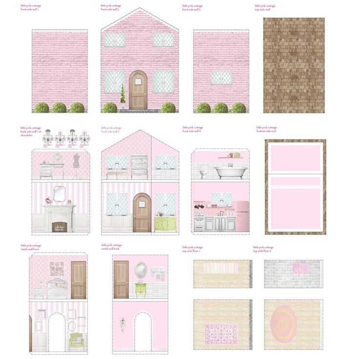 Free Dollhouse Printables Paper Doll House Doll House Wallpaper 