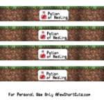 FREE Minecraft Potion Of Healing Drink Labels Printable Drink Labels