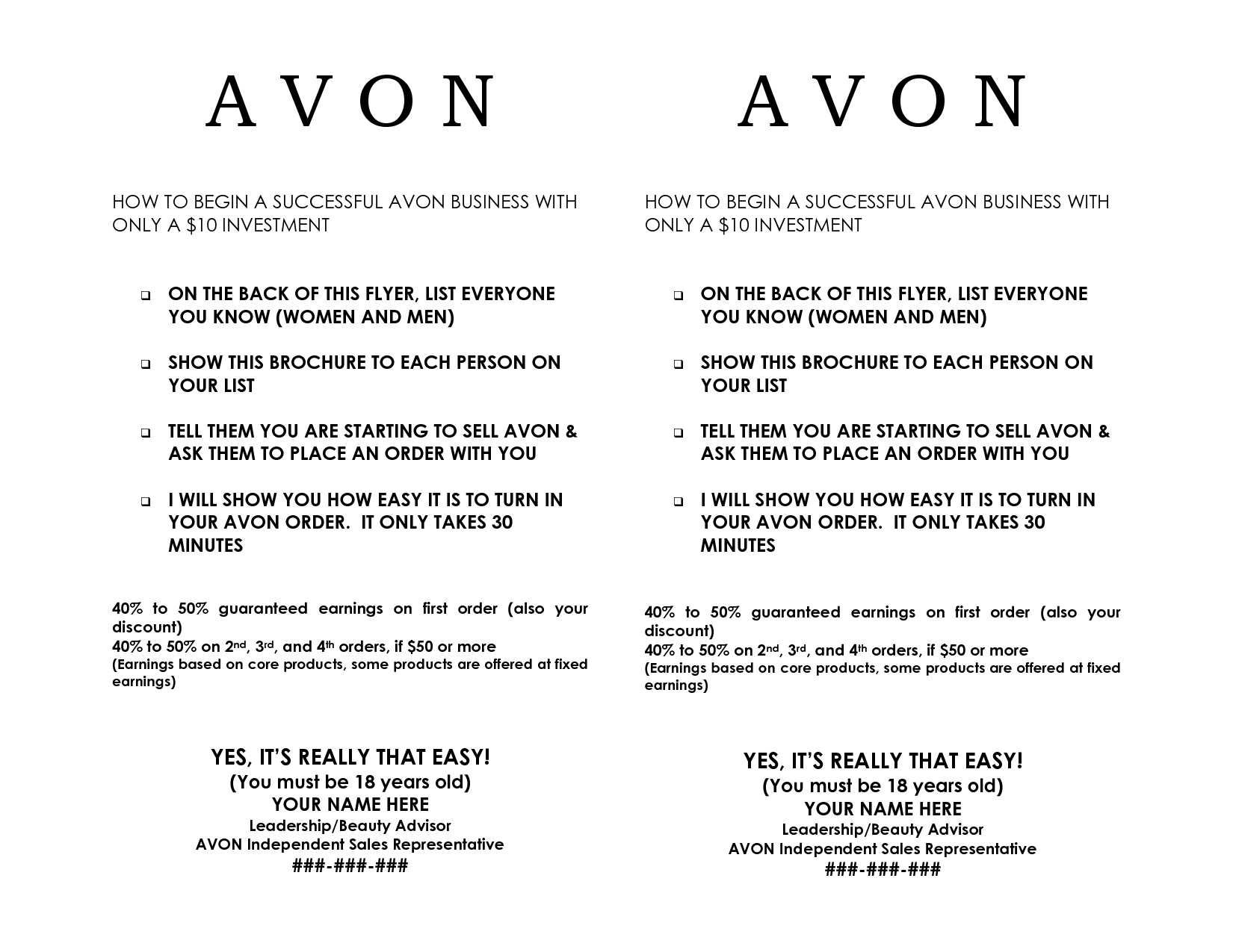 Free Printable Avon Flyers Free Printable