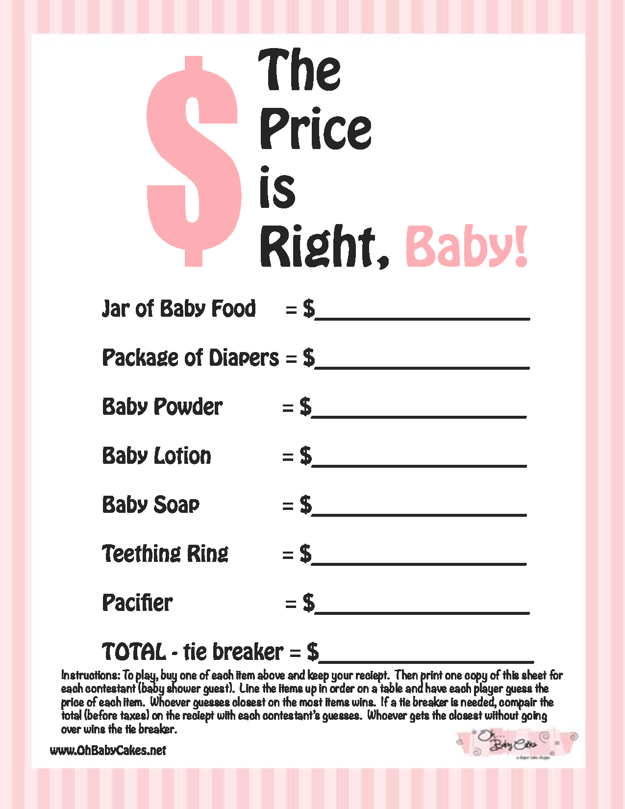 Free Printable Baby Shower Games With Answer Key Free Printable