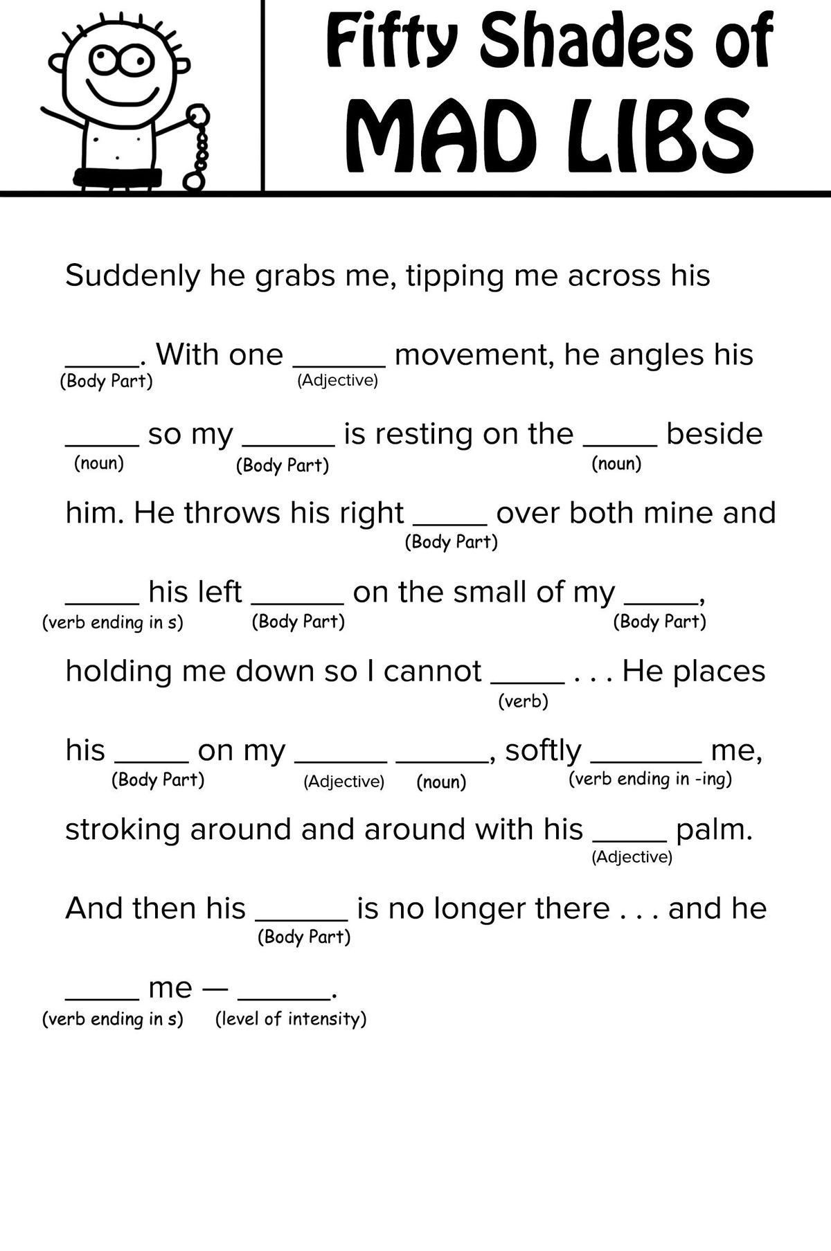 Printable Mad Libs For Middle School Gerald Printable