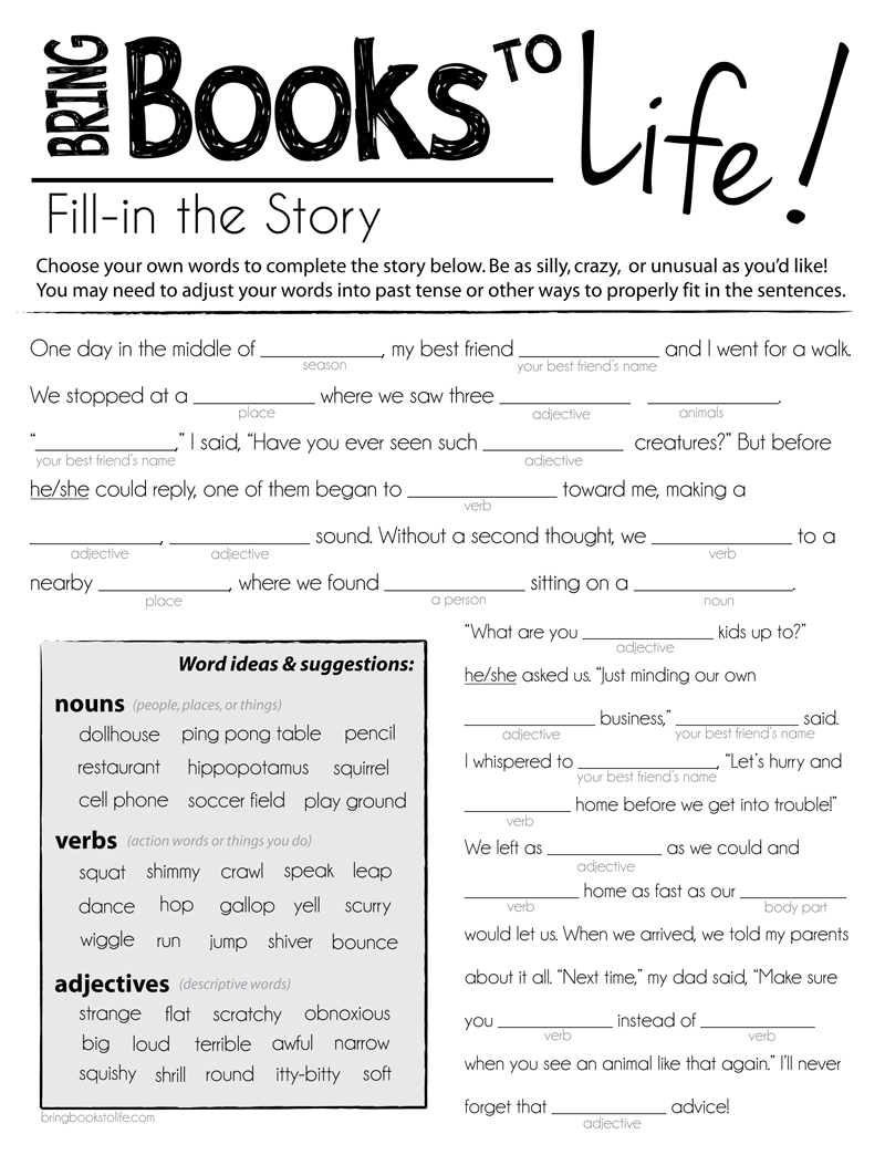 Free Printable Mad Libs For Middle School Students Free Printable