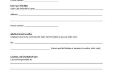Free Printable PDF Form Elder Care Agreement Elderly Care