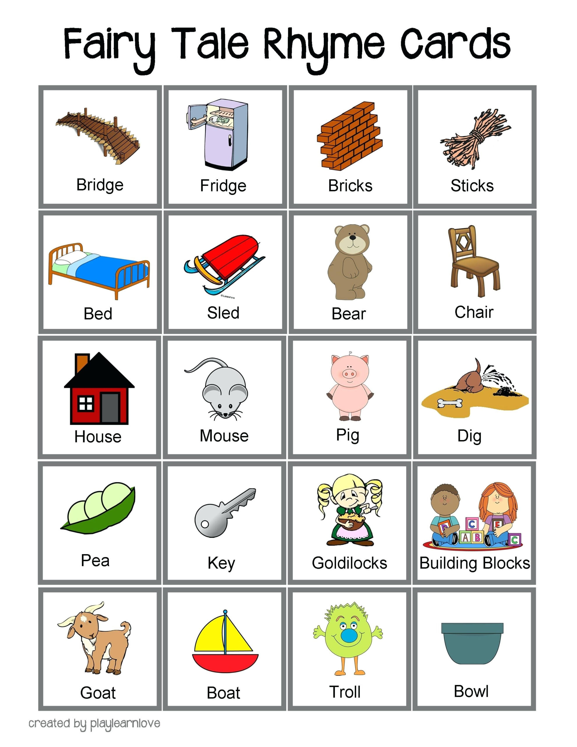 Free Printable Rhyming Words Flash Cards Free Printable