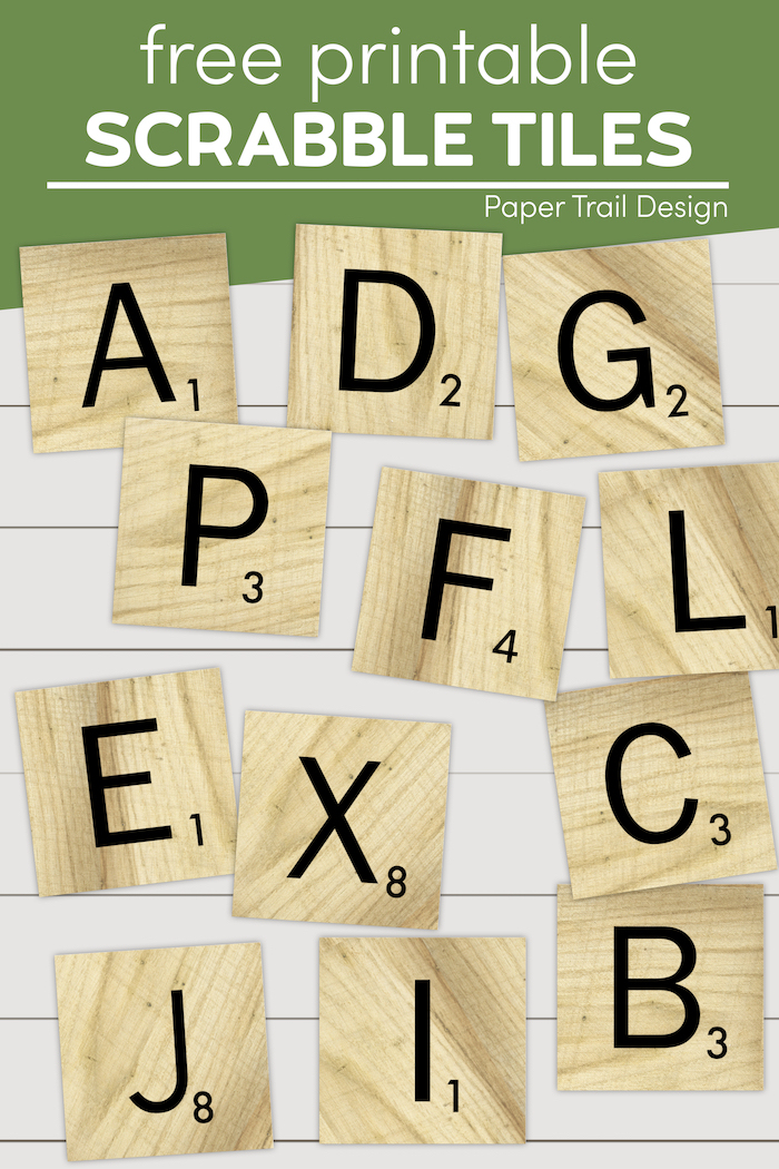 Free Printable Scrabble Letter Tiles Sign Paper Trail Design