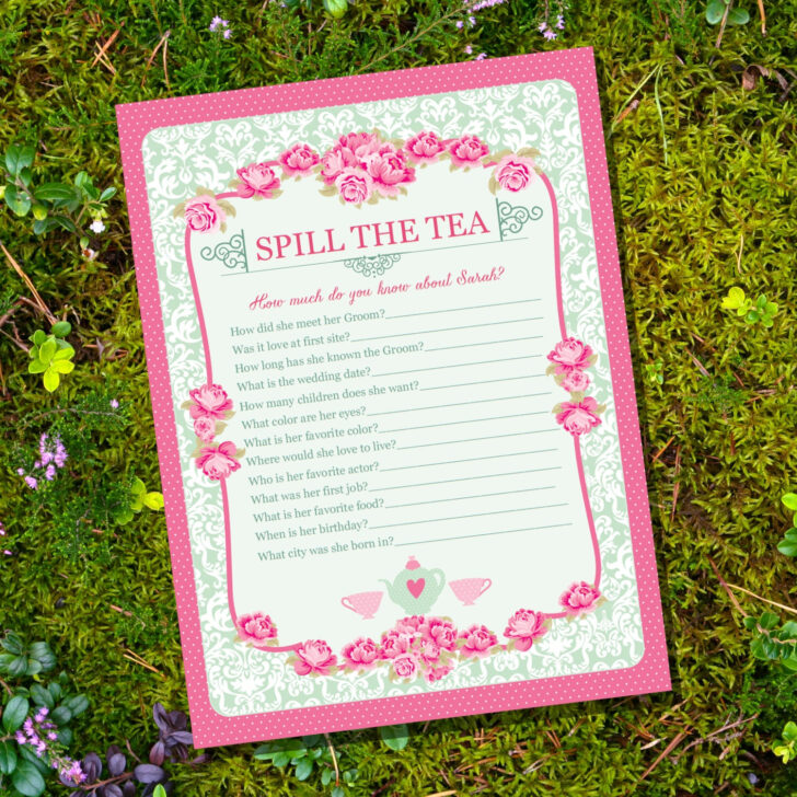 Free Printable Games For An Adult Tea Party