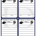 Graduation Advice Cards In Navy And White Personalized 5 Graduation