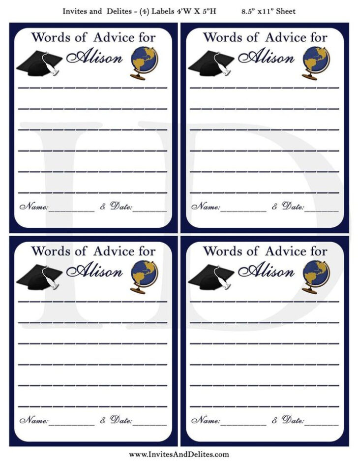 Free Printable Graduation Advice Cards