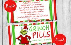 grinch pills diy printable treat bag toppers Grinch Pills DIY PRINTABLE Treat Bag Toppers