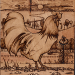 Handsome Rooster Painting Nature Wood Burning Patterns Wood