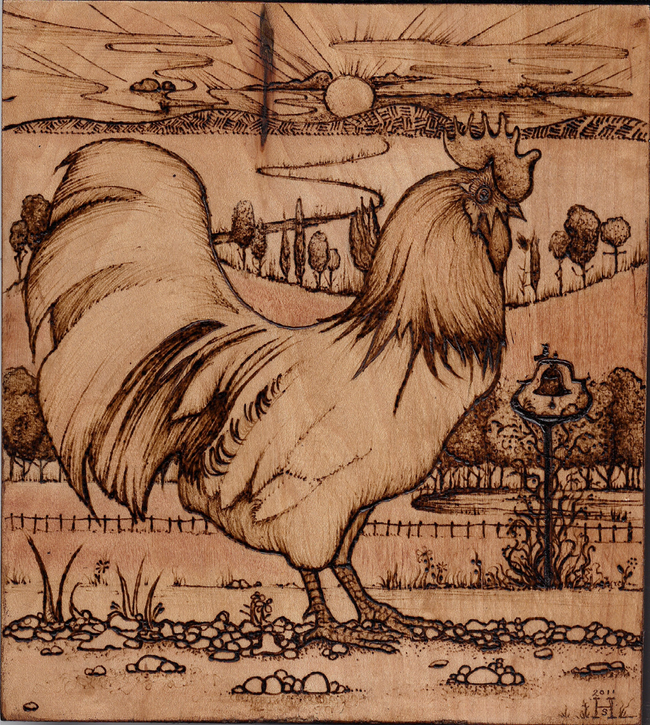 Handsome Rooster Painting Nature Wood Burning Patterns Wood 