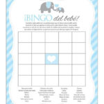 Instant Download Blue Elephant Spanish Baby Shower Games Printable