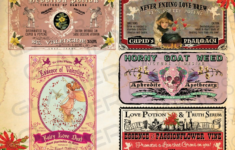 Love Potion Bottle Labells Skull Witch Potion Labels Poison Labels