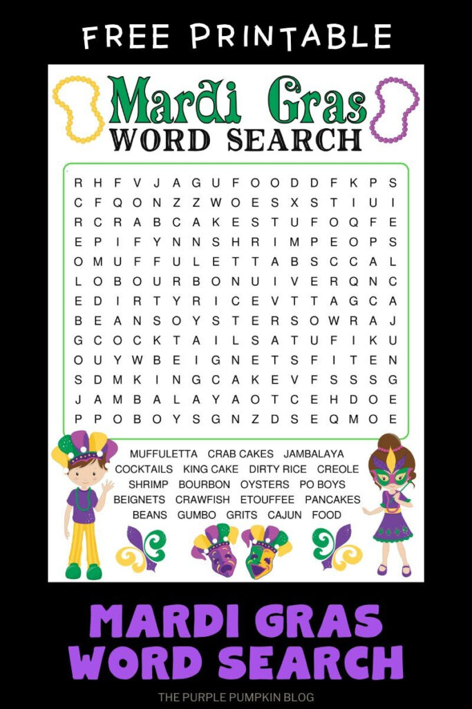 Mardi Gras Word Search Free Printable Activity For Mardi Gras Gerald Mardi Gras Word Search Free Printable Activity For Mardi Gras Gerald