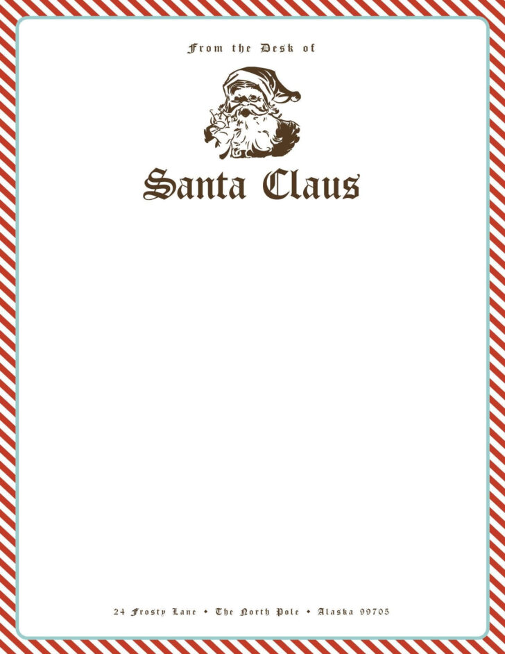 North Pole Stationery Printable Free