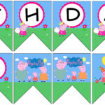 Personalized Peppa Pig Birthday Bunting Banner With Name