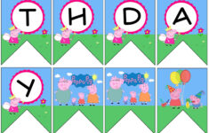Personalized Peppa Pig Birthday Bunting Banner With Name