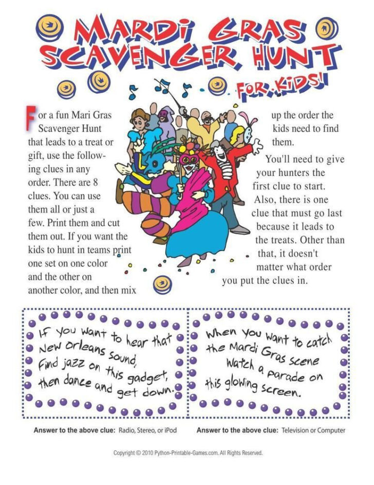 Mad Libs Printables Mardi Gras