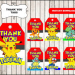 Pokemon Thank You Tags Instant Download Pokemon Thank You