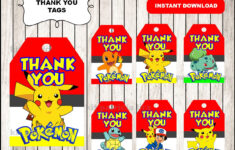 Pokemon Thank You Tags Instant Download Pokemon Thank You