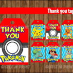 Pokemon Thank You Tags Printable Pokemon Gift Tags Pokemon Etsy