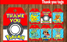 Pokemon Thank You Tags Printable Pokemon Gift Tags Pokemon Etsy