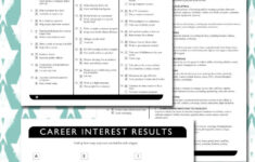 Printable Career Interest Survey For High School Students Free Free