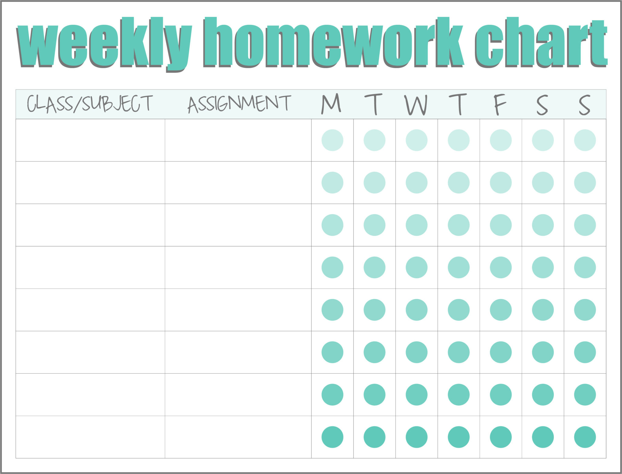 Printable Homework Template Business PSD Excel Word PDF