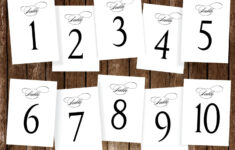 printable wedding table numbers 1 10 5x7 classic elegant Printable Wedding Table Numbers 1 10 5x7 Classic Elegant