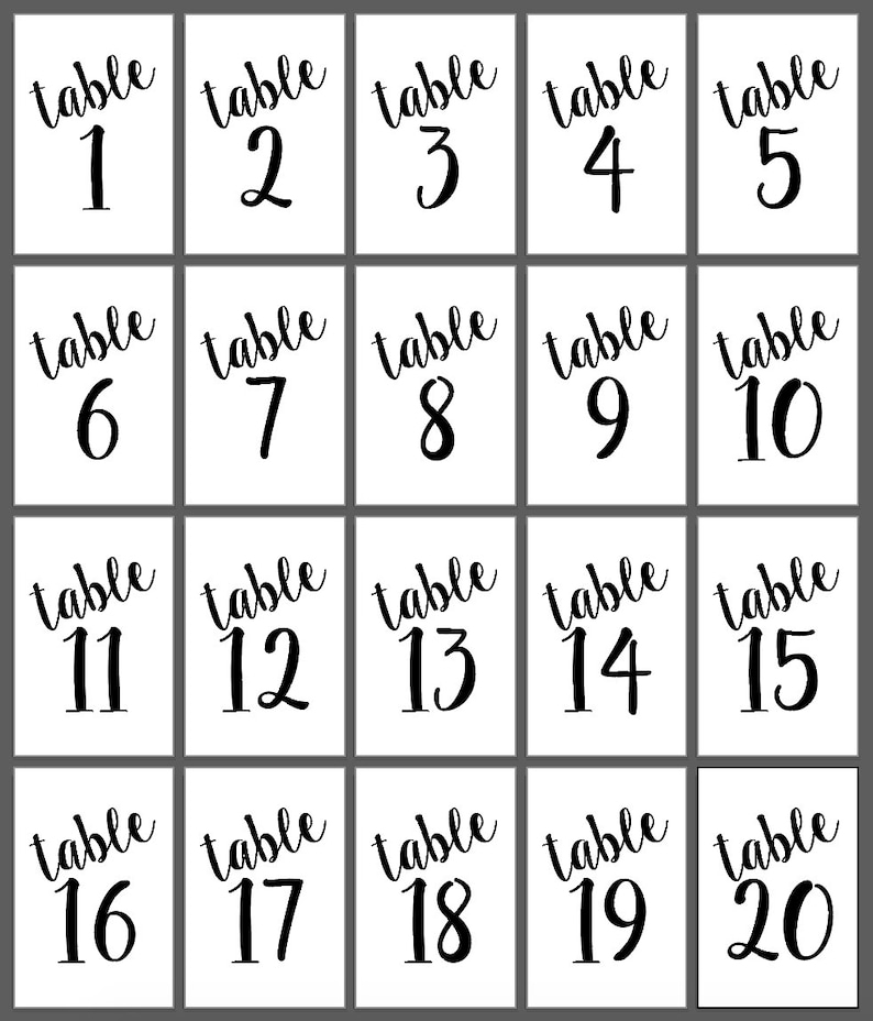 Free Printable Table Numbers 1 20 Gerald Printable