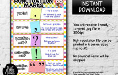 Punctuation Marks Classroom Poster Printable Digital Etsy