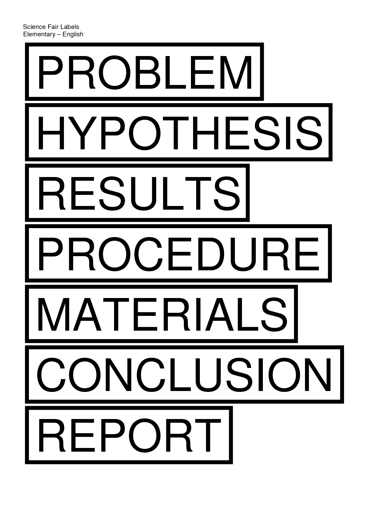 Science Fair Board Labels Printable Gerald Printable