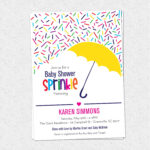 Sprinkle Baby Shower Invitation Raining Rainbow Sprinkles And