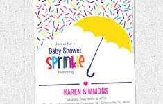 sprinkle baby shower invitation raining rainbow sprinkles and Sprinkle Baby Shower Invitation Raining Rainbow Sprinkles And