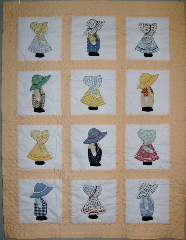 Sunbonnet Sue And Overall Sam Dutch Doll Quilt Closest I ve Come To 