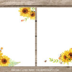 Sunflower Printable Letter Paper Floral Journal Page Flower Etsy