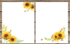 Sunflower Printable Letter Paper Floral Journal Page Flower Etsy