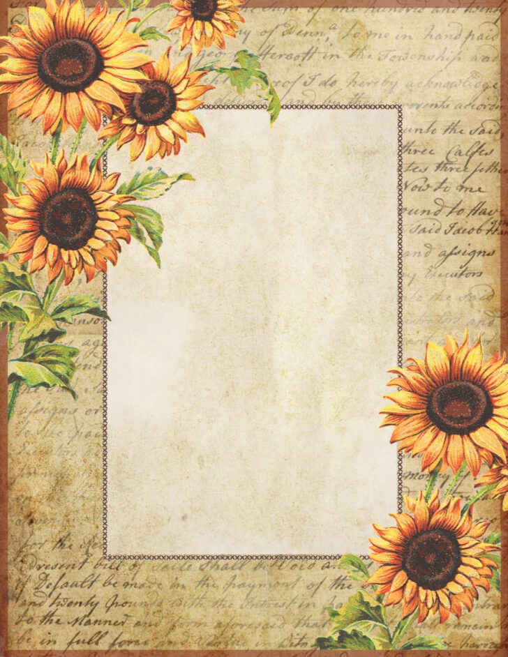 Free Printable Sunflower Stationery