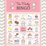Tea Party Bingo Cards In Pink 20 Unique Game Cards Printable Instant