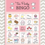 Tea Party Bingo Cards In Pink 20 Unique Game Cards Printable Instant
